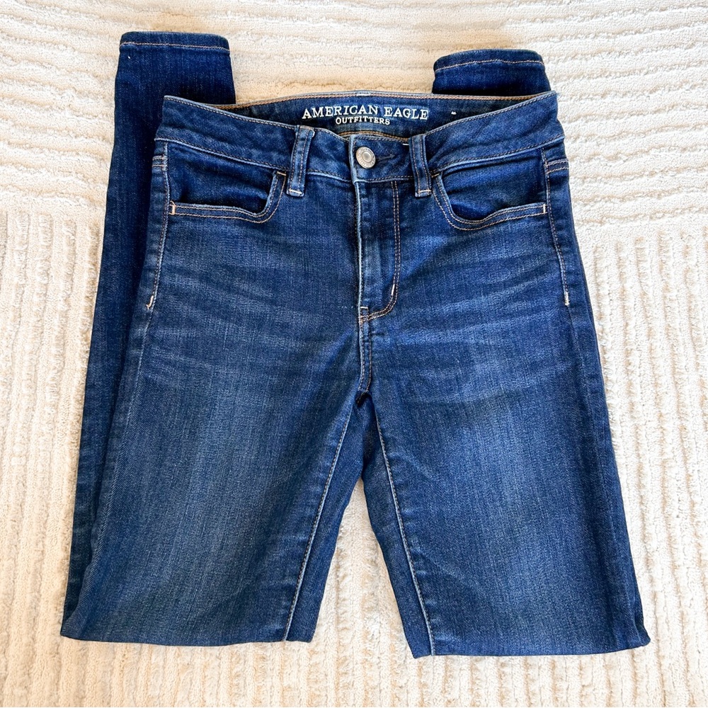 American Eagle Outfitters Women's Dark Blue Skinny Jeans